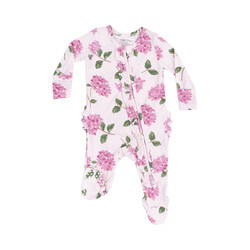 Angel Dear Angel Dear Hydrangeas Ruffle Front Zipper Footie