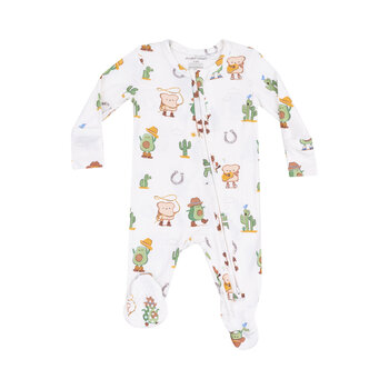 Angel Dear Angel Dear Avocado Toast Western 2 Way Zipper Footie
