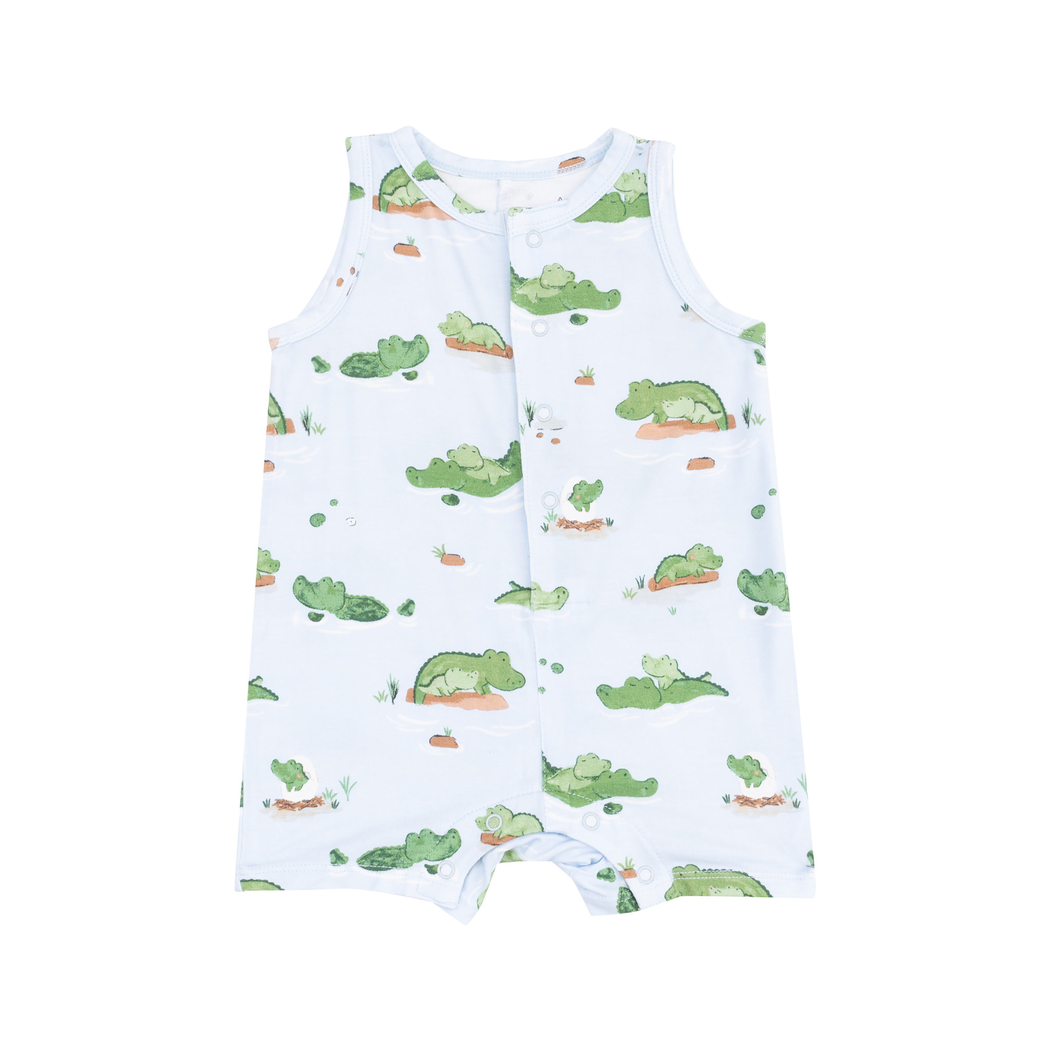 Angel Dear Angel Dear Alligator Blue Sleeveless Shortie Romper