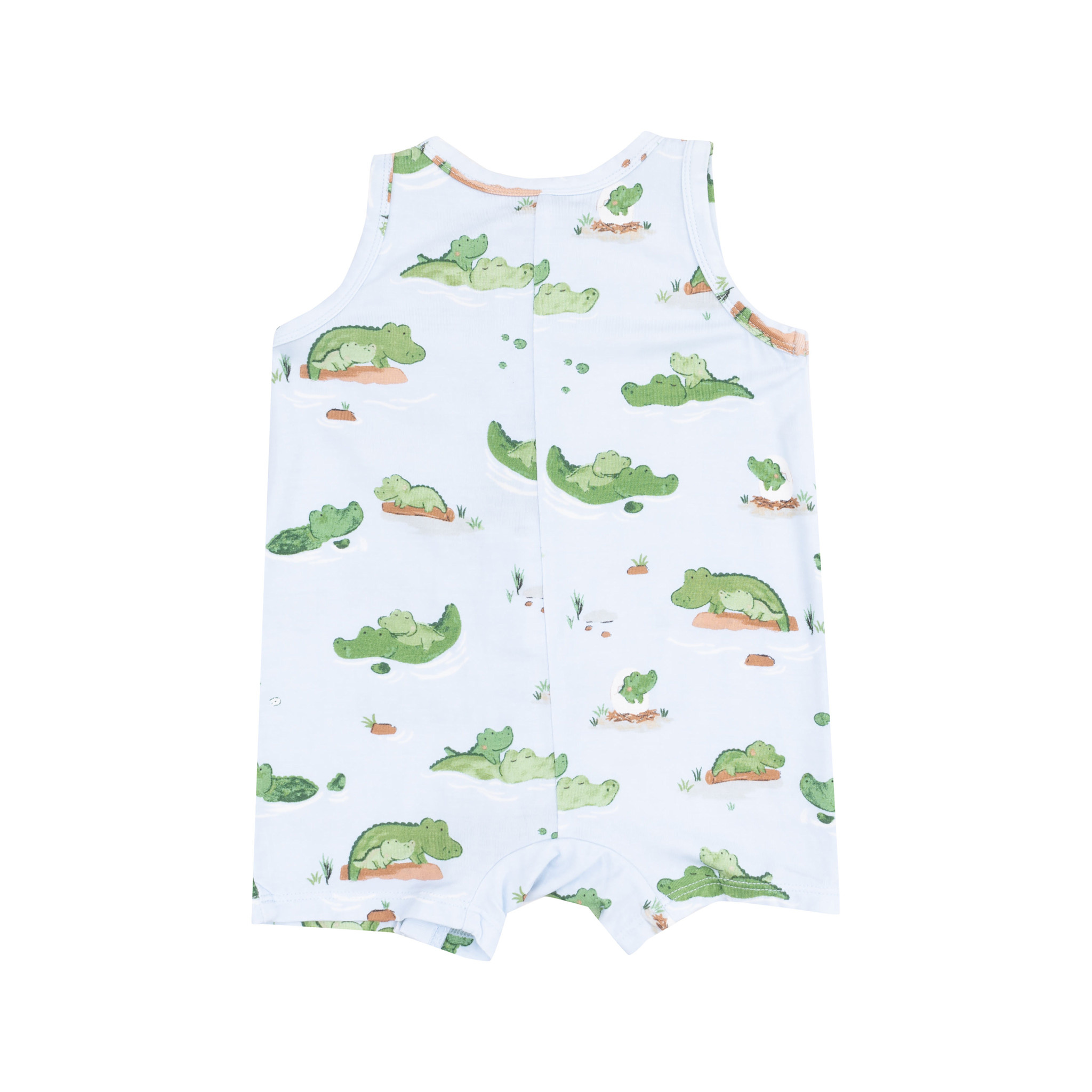 Angel Dear Angel Dear Alligator Blue Sleeveless Shortie Romper