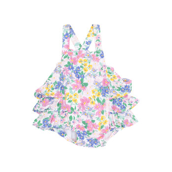 Angel Dear Angel Dear Emma Floral Ruffle Sunsuit