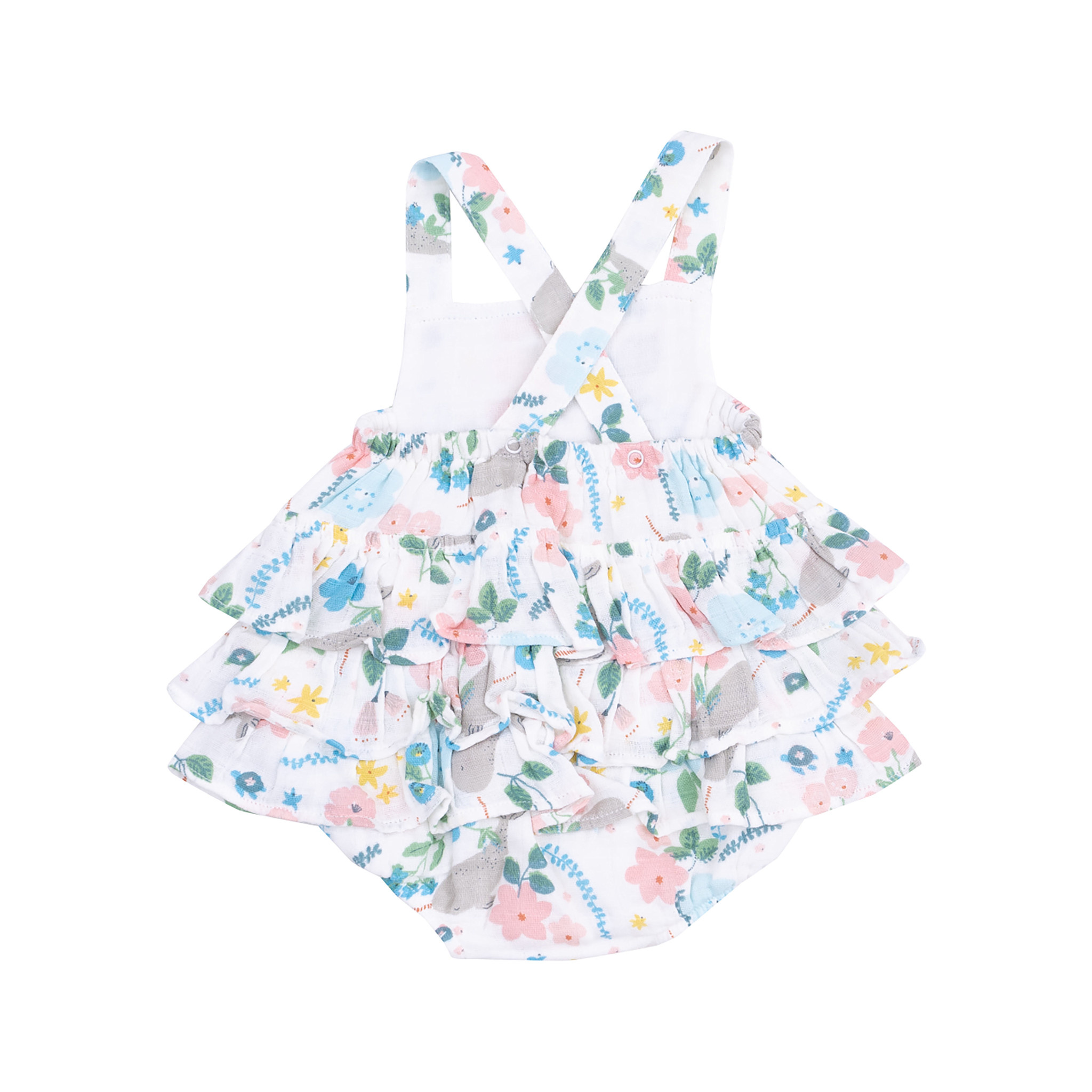 Angel Dear Angel Dear Narwhal Floral Ruffle Sunsuit