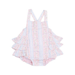 Angel Dear Angel Dear Ogee Floral Ruffle Sunsuit