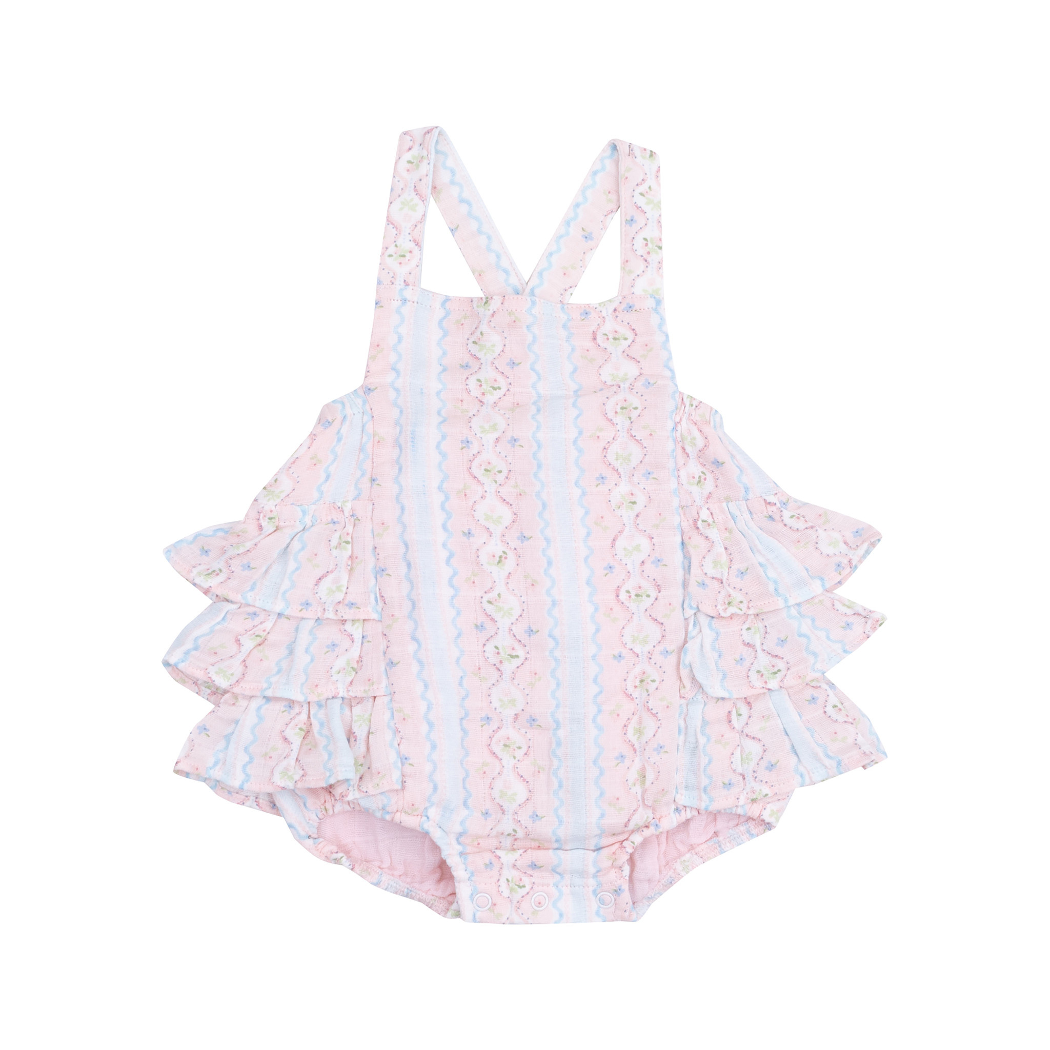 Angel Dear Angel Dear Ogee Floral Ruffle Sunsuit
