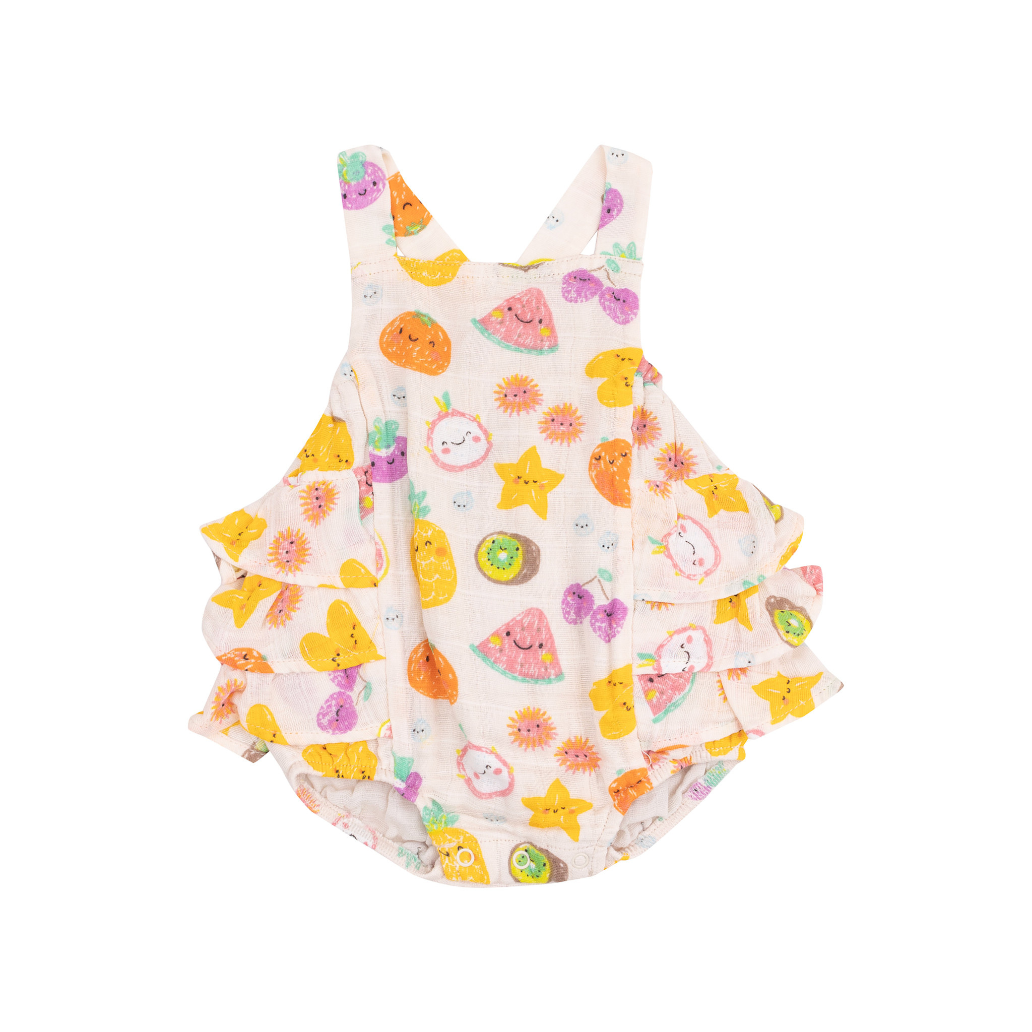 Angel Dear Angel Dear Tropical Market Fruit Ruffle Sunsuit