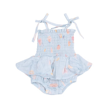 Angel Dear Angel Dear Pretty Seashells Smocked Bubble W/ Skirt