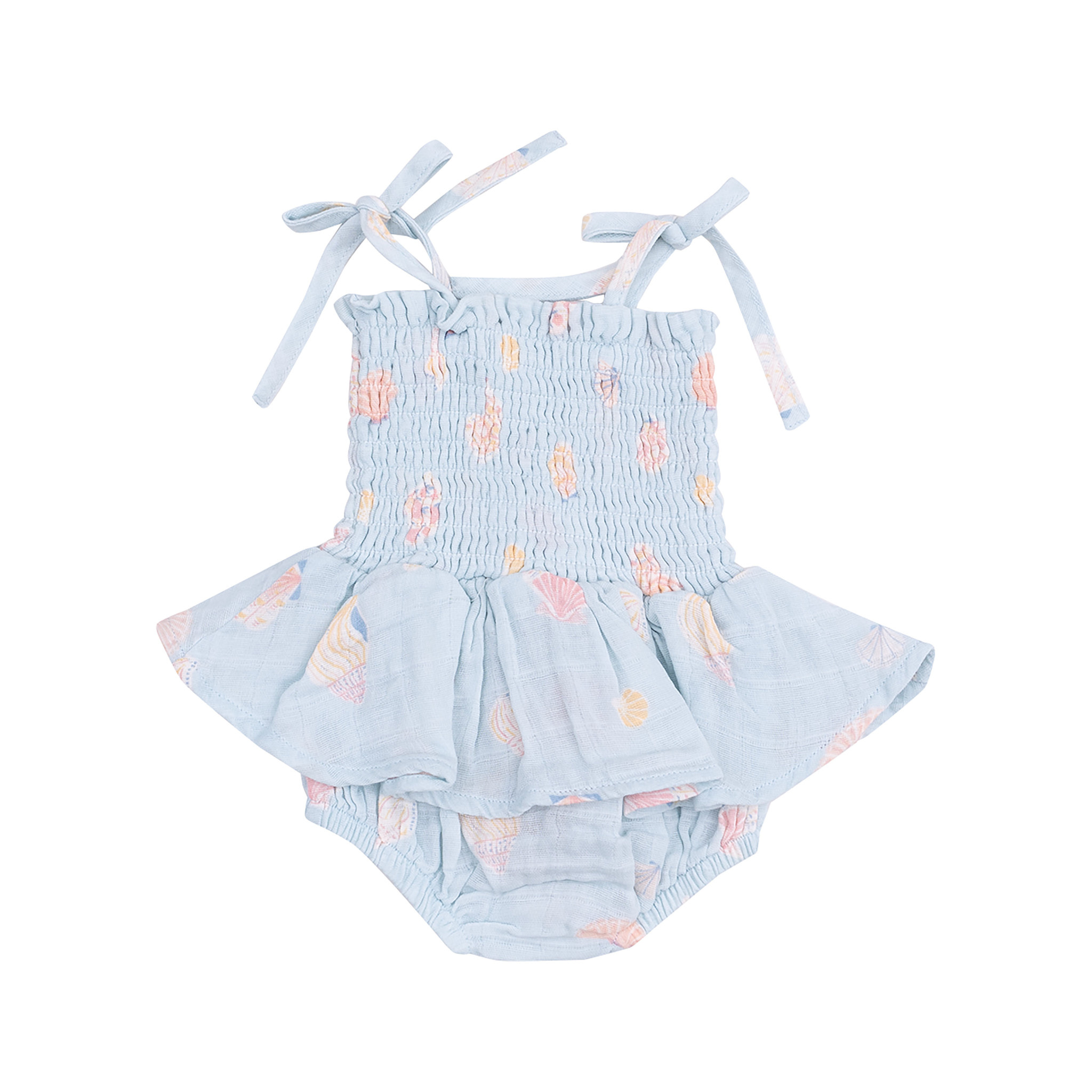 Angel Dear Angel Dear Pretty Seashells Smocked Bubble W/ Skirt