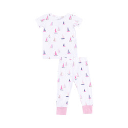 Angel Dear Angel Dear Sailboats Pink S/S Loungewear Set
