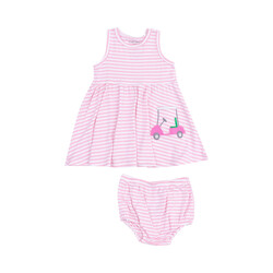 Angel Dear Angel Dear Golf Pink Mini Applique Tank Dress & Bloomer