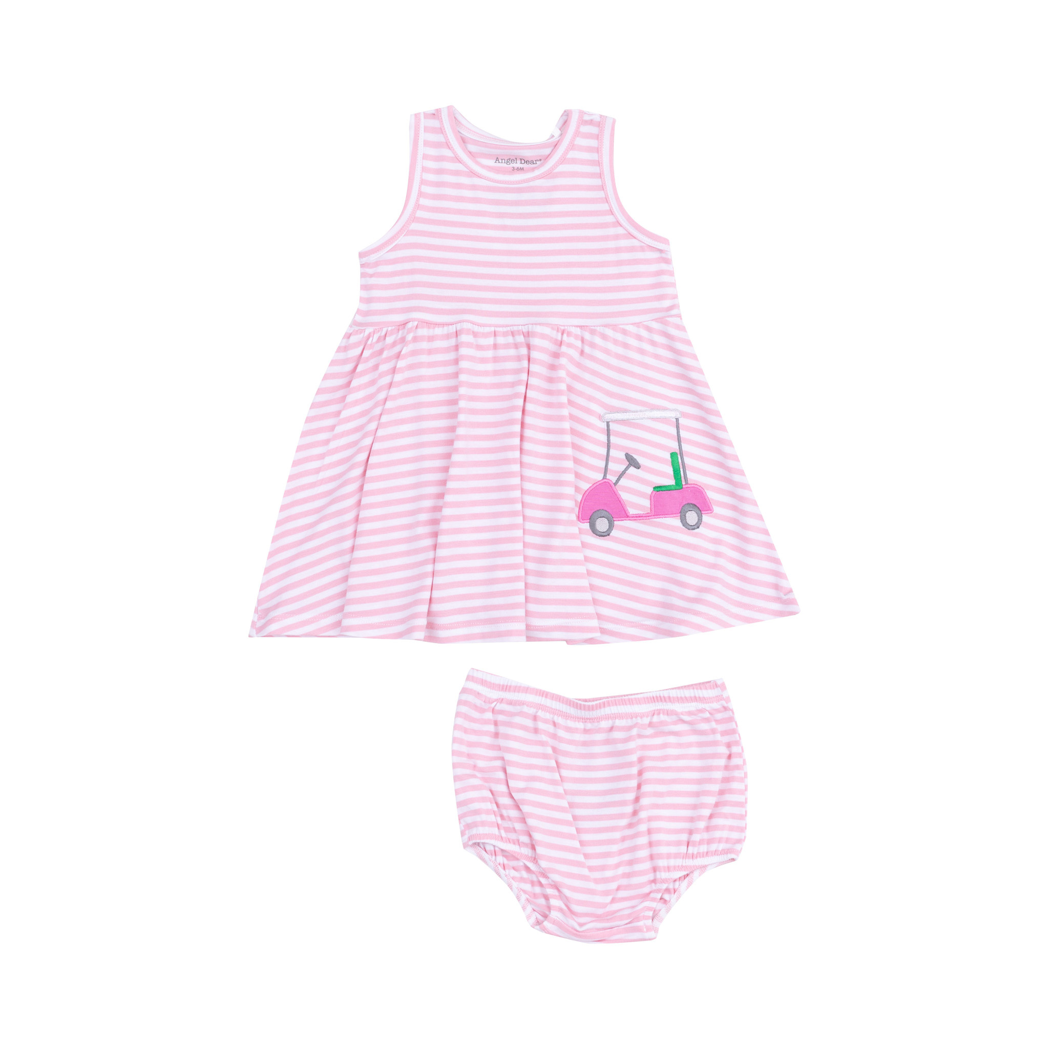 Angel Dear Angel Dear Golf Pink Mini Applique Tank Dress & Bloomer