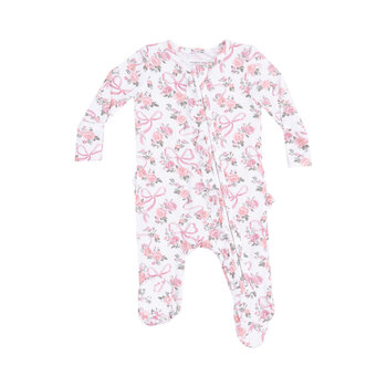 Angel Dear Angel Dear Ribbons and Flowers 2 Way Ruffle Zipper Footie