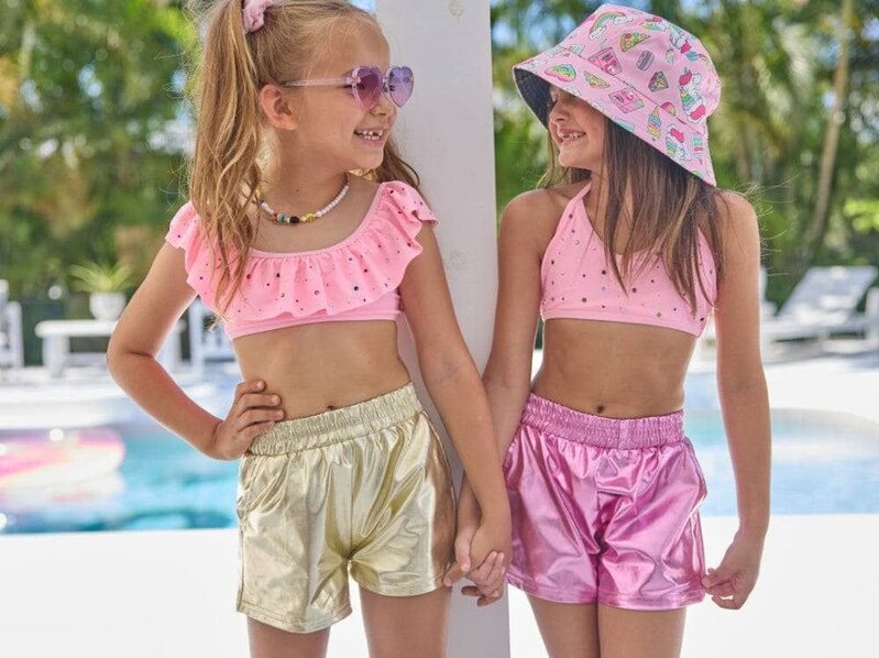 Lola & the Boys Lola & The Boys Metallic Track Shorts
