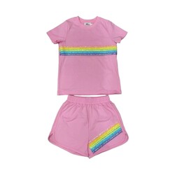 Lola & the Boys Lola & The Boys Rainbow Sequin Short Set