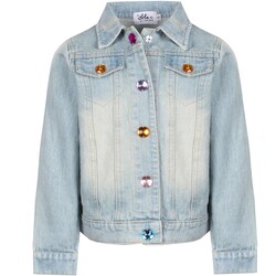 Lola & the Boys Lola & The Boys Rainbow Pearl Denim Jacket