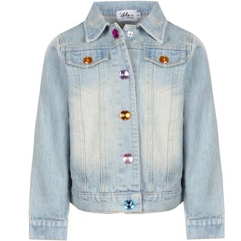 Lola & the Boys Lola & The Boys Rainbow Pearl Denim Jacket