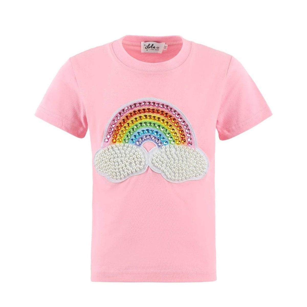 Lola & the Boys Lola & The Boys Rainbow Pearl Patch T-shirt