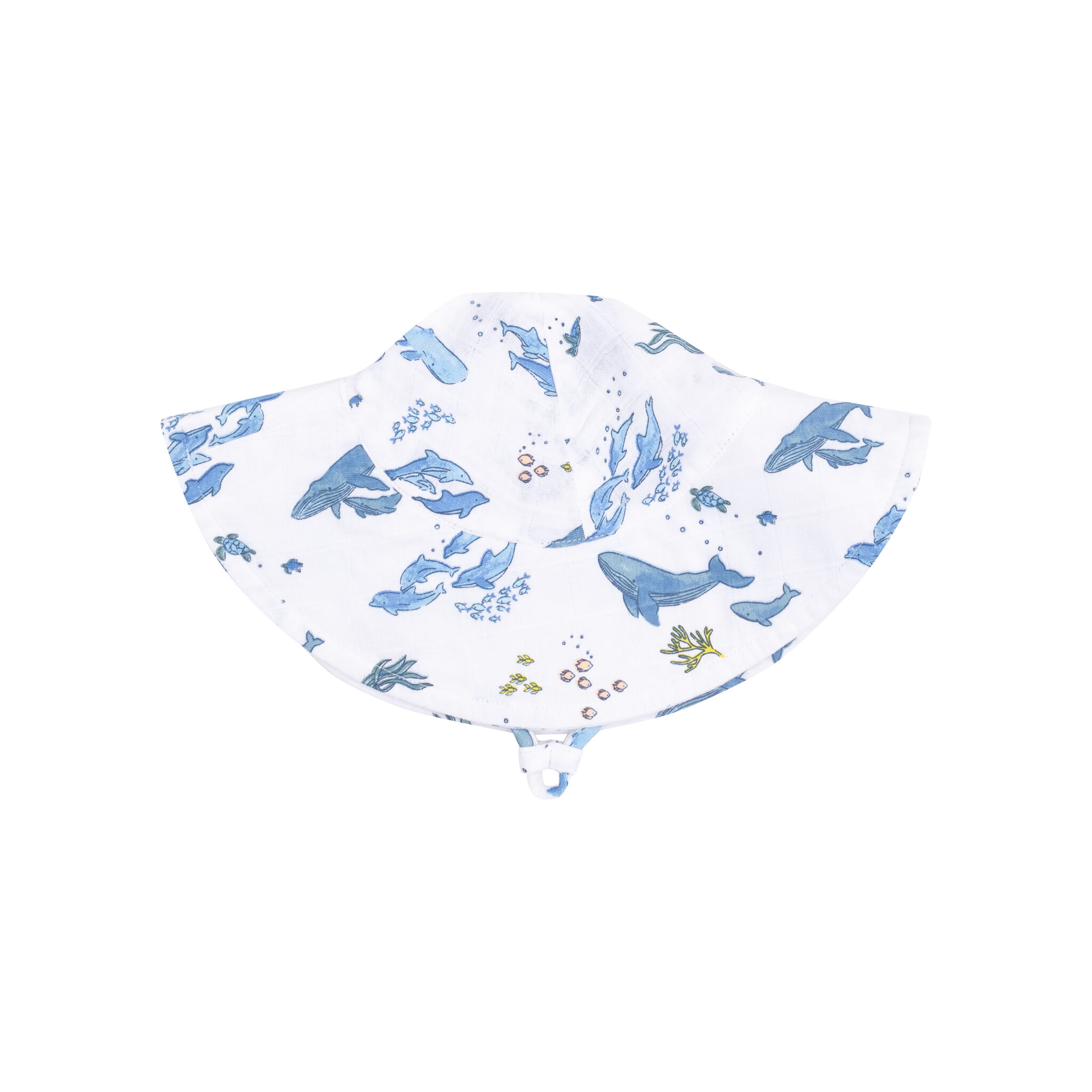 Angel Dear Angel Dear Watercolor Blue Whales Wide Brim Sunhat