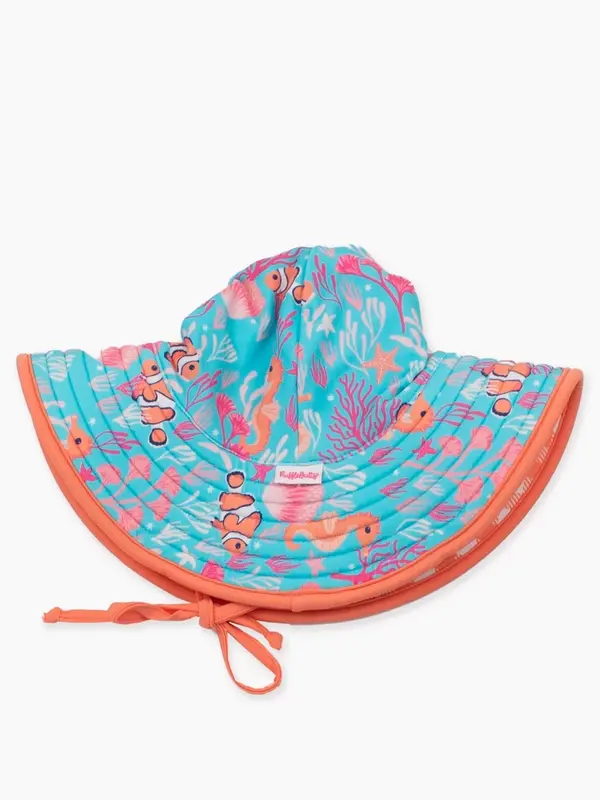 RuffleButts Rufflebutts Ocean Tides  Reversible  Swim Hat