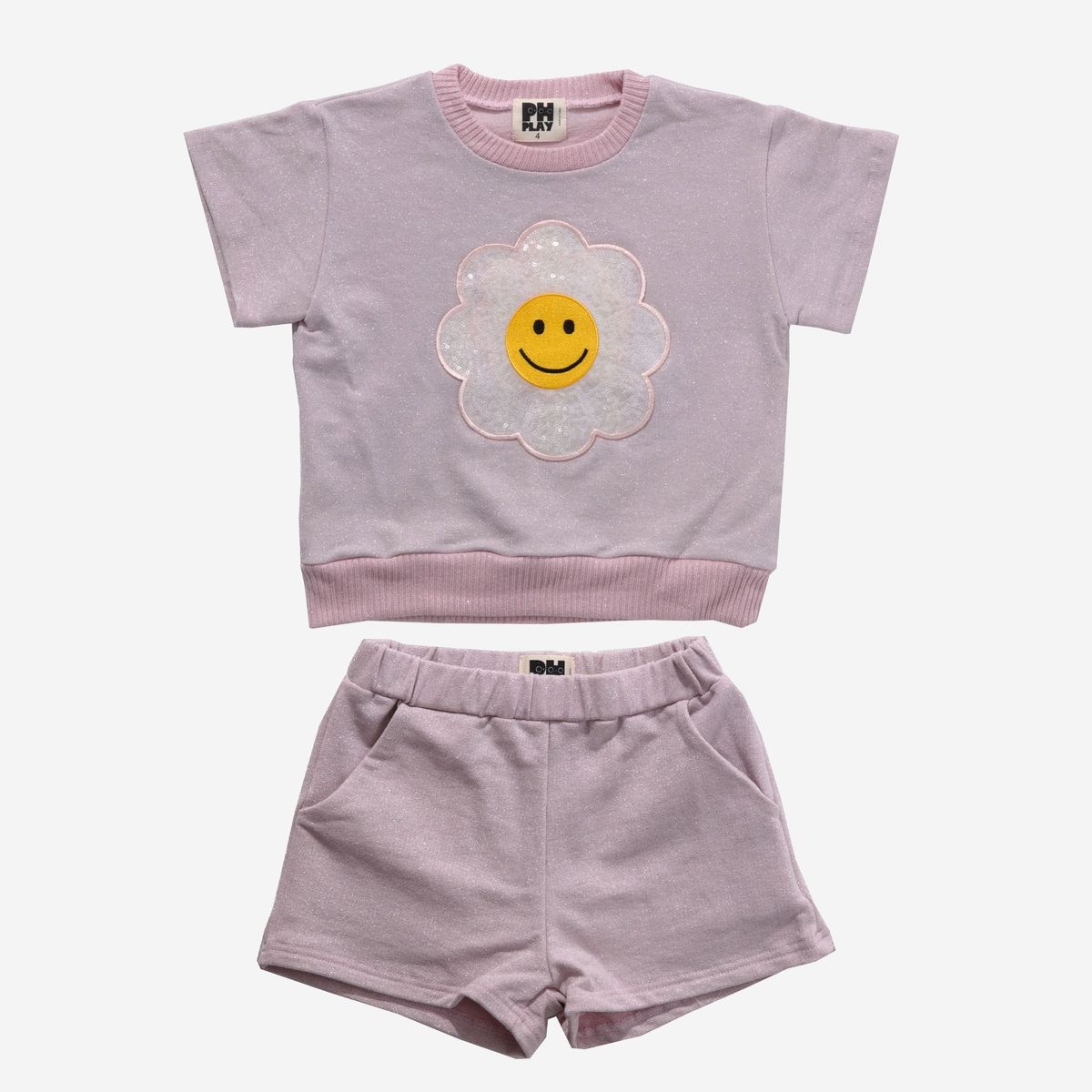Petite Hailey Petite Hailey Metallic Daisy Sweatshirts Set