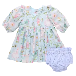 Pink Chicken Pink Chicken Brooke Botanical Bunny Dress Set