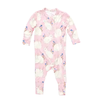 Pink Chicken Pink Chicken Bamboo Bunnies Romper