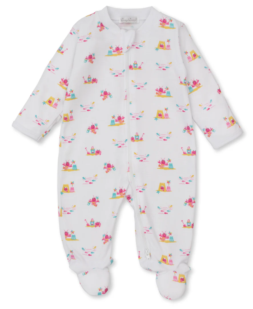 kissy kissy Kissy Kissy Lobsters Sandy Smiles Zip Footie