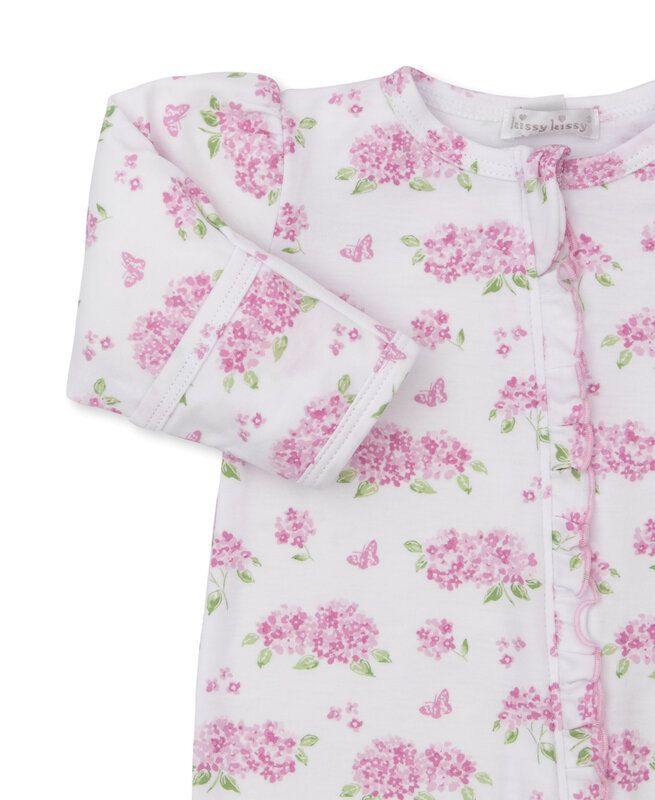 kissy kissy Kissy Kissy Heavenly Hydrangeas Zip Footie