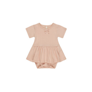 Quincy Mae Pointelle Skirted Bodysuit - Pink Ditsy Quincy Mae Pointelle Skirted Bodysuit - Pink Ditsy