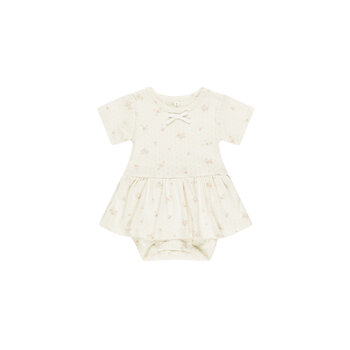 Quincy Mae Pointelle Skirted Bodysuit - Pink Ditsy Quincy Mae Pointelle Skirted Bodysuit - Pink Ditsy