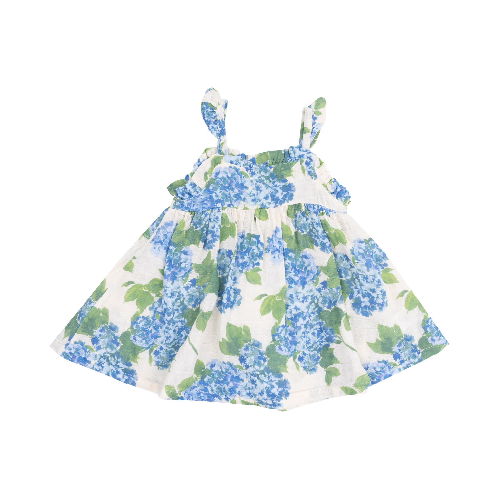Angel Dear Angel Dear Watercolor Hydrangeas Paperbag Ruffle Sundress
