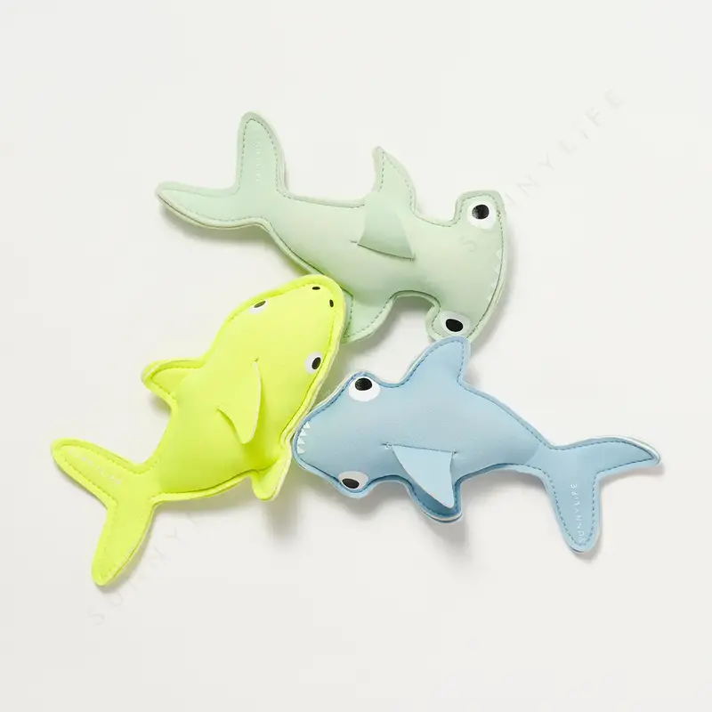 Sunny Life Sunny Life Salty the Shark Dive Buddies Aqua Neon Yellow Set of 3