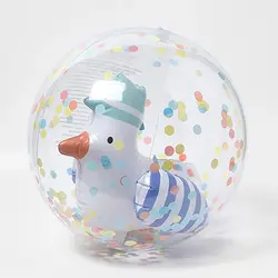 Sunny Life Sunny Life 3D Inflatable Beach Ball Sid the Seagull Blue Stripe