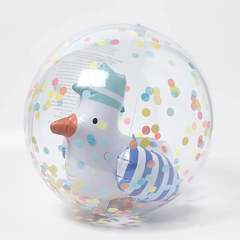 Sunny Life Sunny Life 3D Inflatable Beach Ball Sid the Seagull Blue Stripe