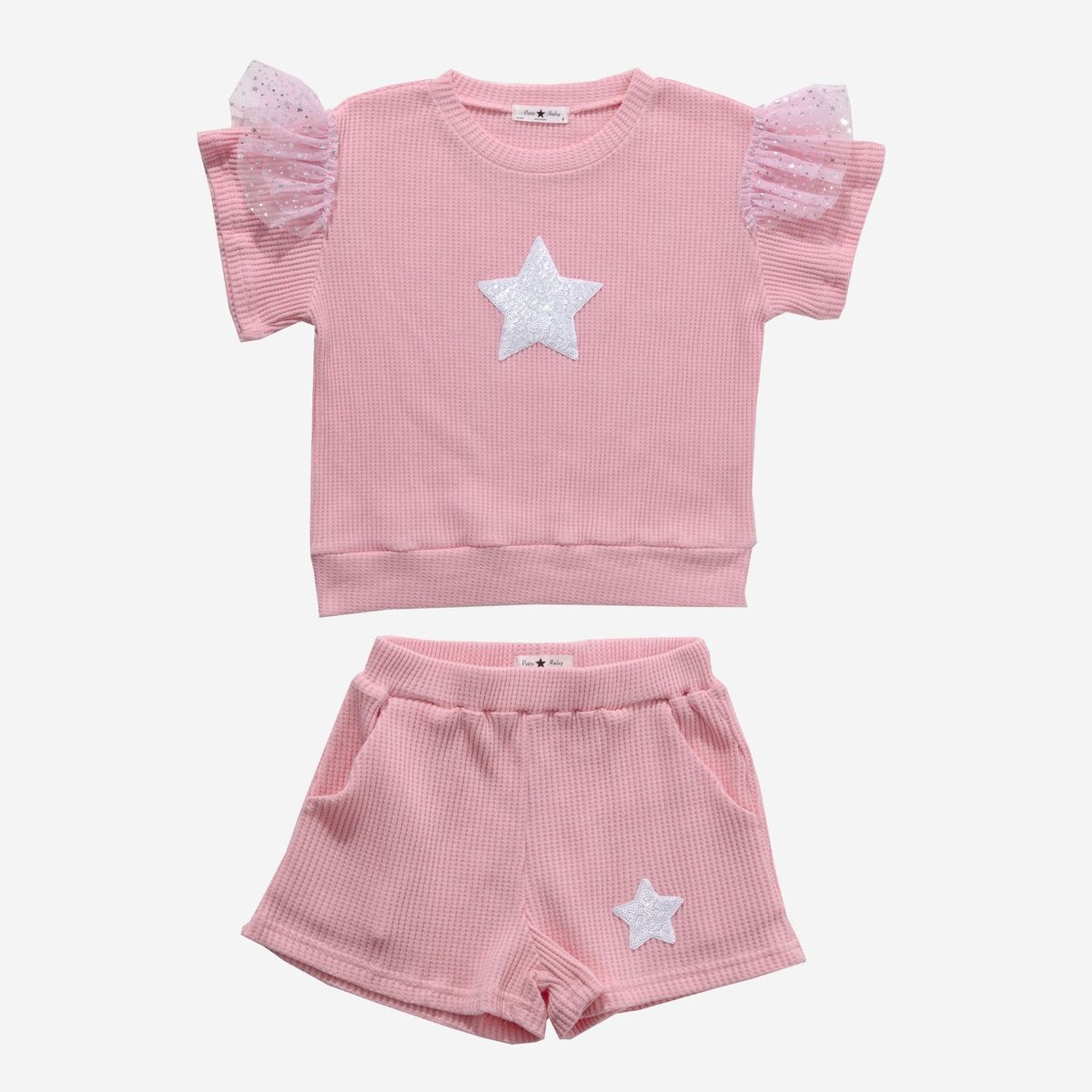 Petite Hailey Petite Hailey Waffle Star Sweatshirt Set