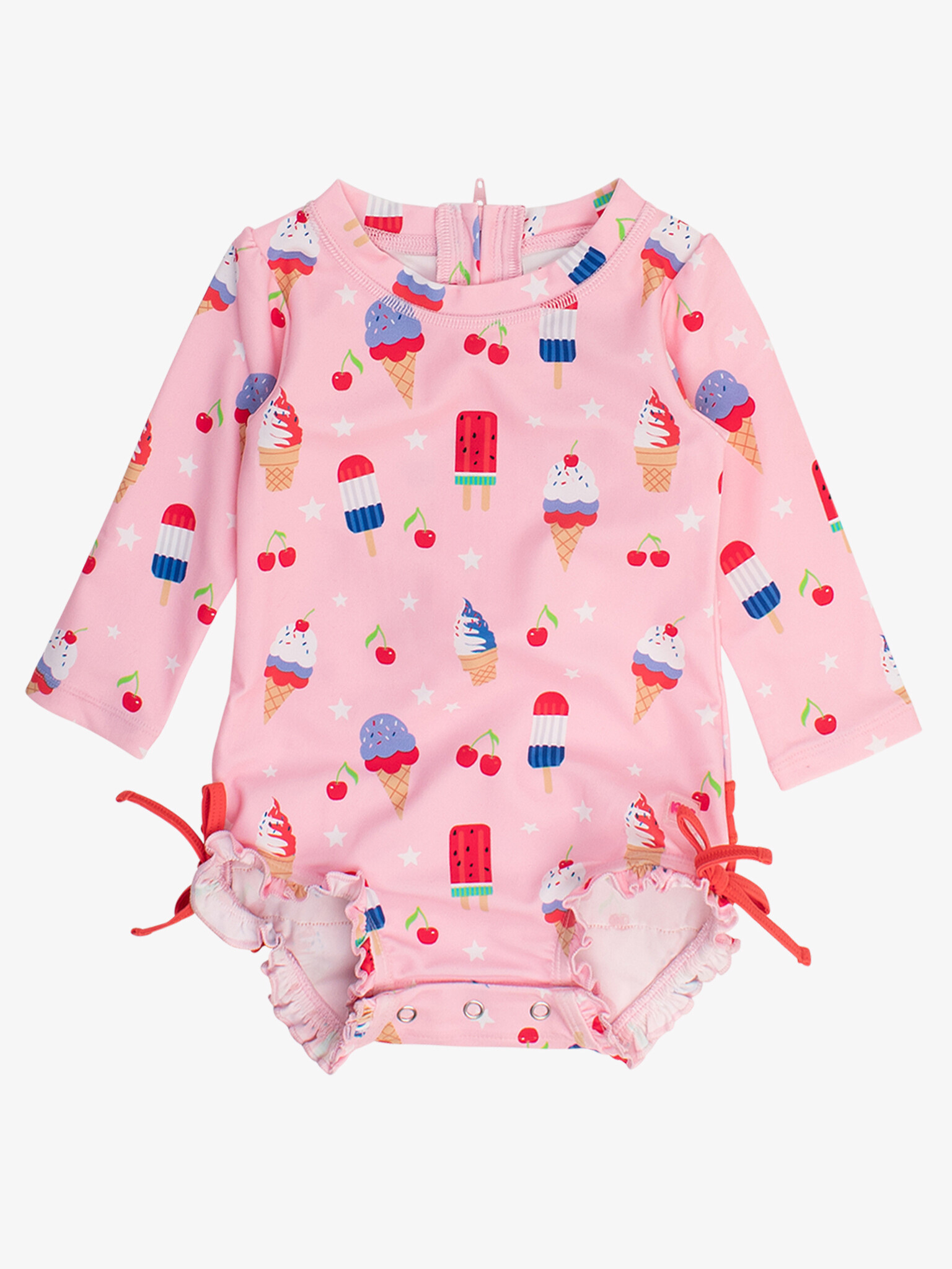 RuffleButts Rufflebutts Sweet Freedom Long Sleeve One Piece Rash Guard