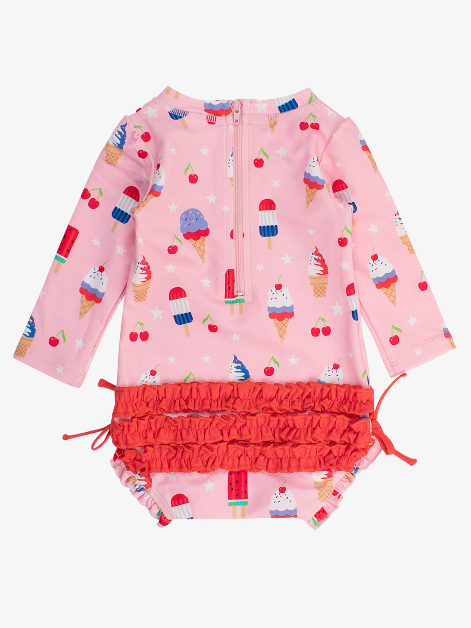 RuffleButts Rufflebutts Sweet Freedom Long Sleeve One Piece Rash Guard