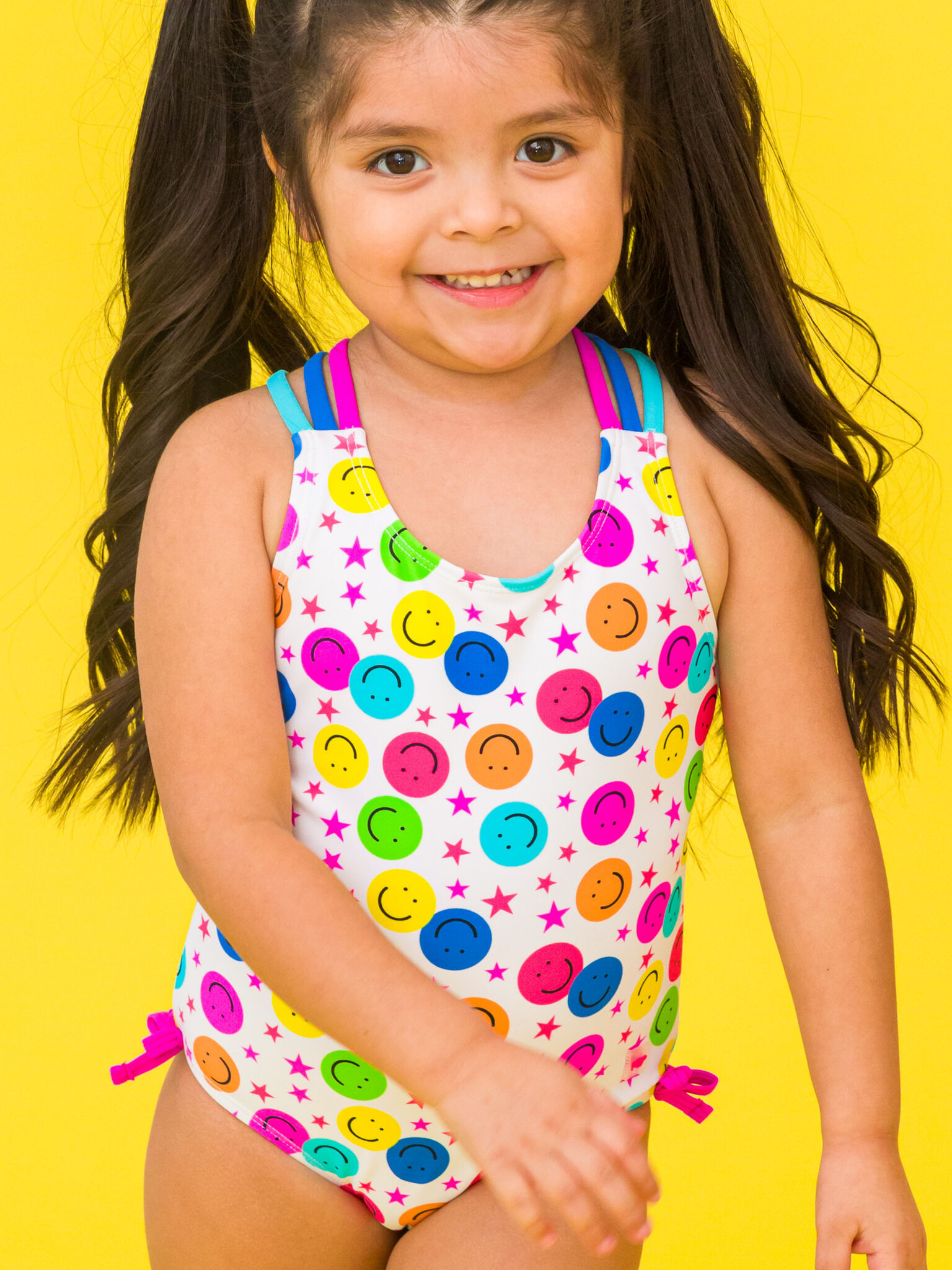 RuffleButts Rufflebutts Star Smile Cross Back One Piece