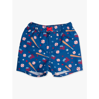 RuffleButts Rufflebutts Play Ball Swim Trunks