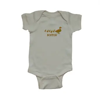 Sidetrack Sidetrack Short Sleeve Natural Boston Ducklings Bodysuit