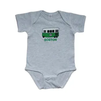 Sidetrack Sidetrack Hand Drawn Boston Trolley Onesie