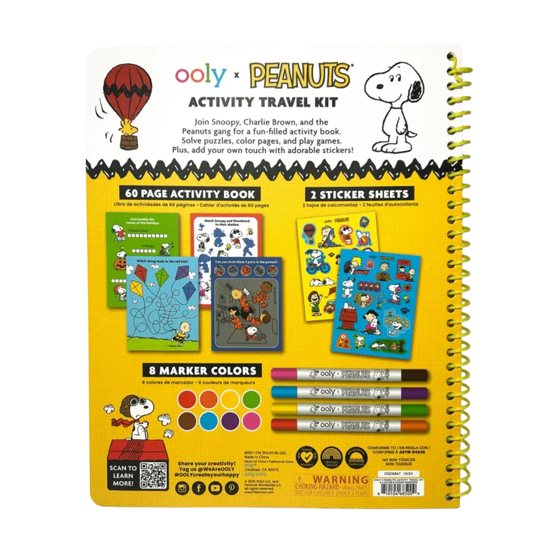 ooly Ooly x Peanuts Activity Travel Kit & Double-Ended Markers