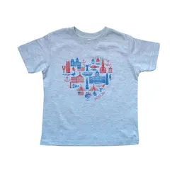 Sidetrack Sidetrack Boston Icon Heart Short Tee Shirt