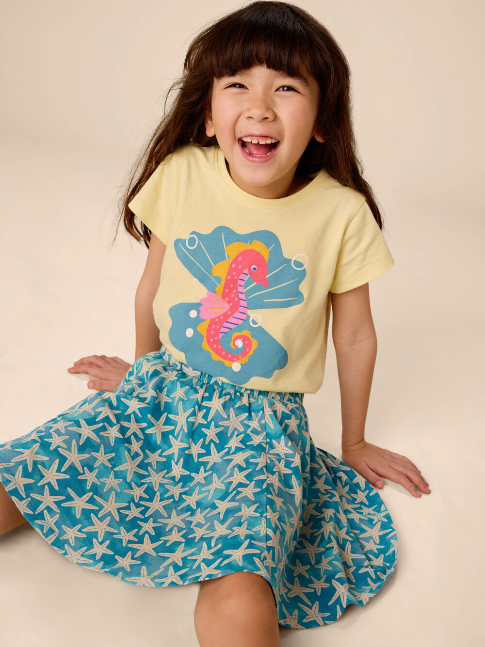 Tea Collection Tea Seahorse & Pearls Graphic Tee