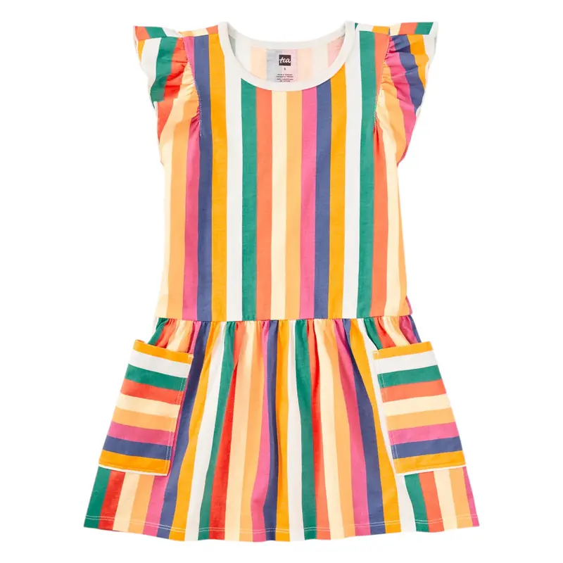 Tea Collection Tea Flutter Sleeve Pocket Dress
