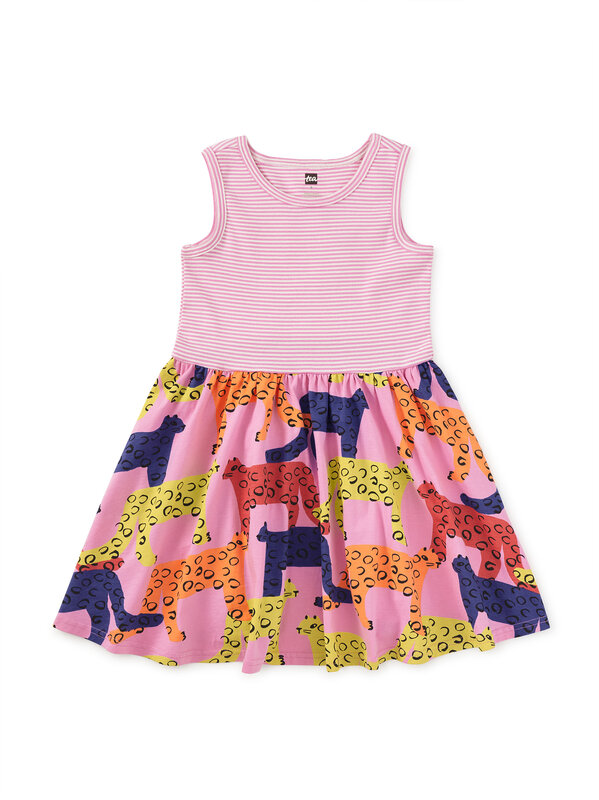 Tea Collection Tea Print Mix Tank Skirted Dress