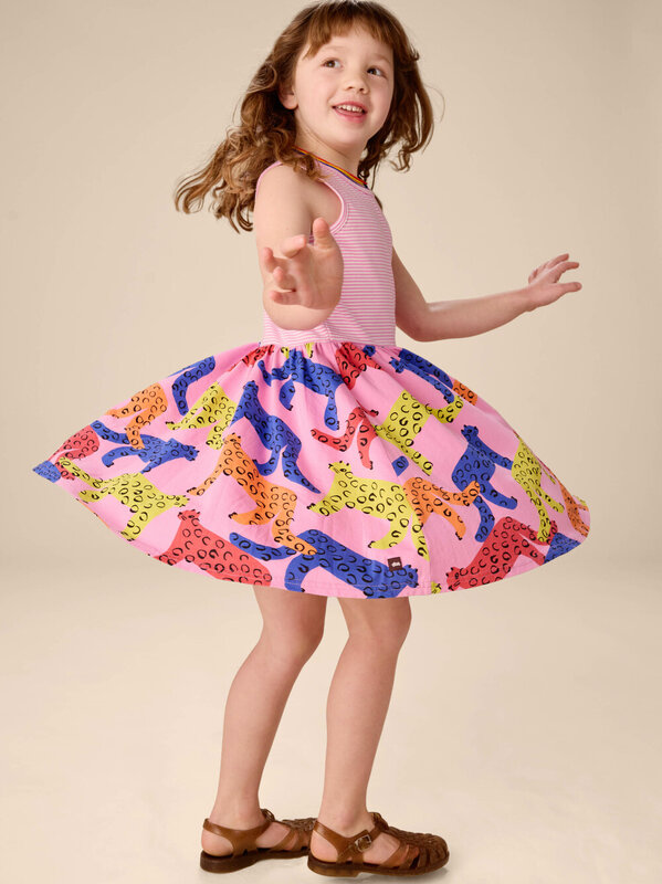 Tea Collection Tea Print Mix Tank Skirted Dress