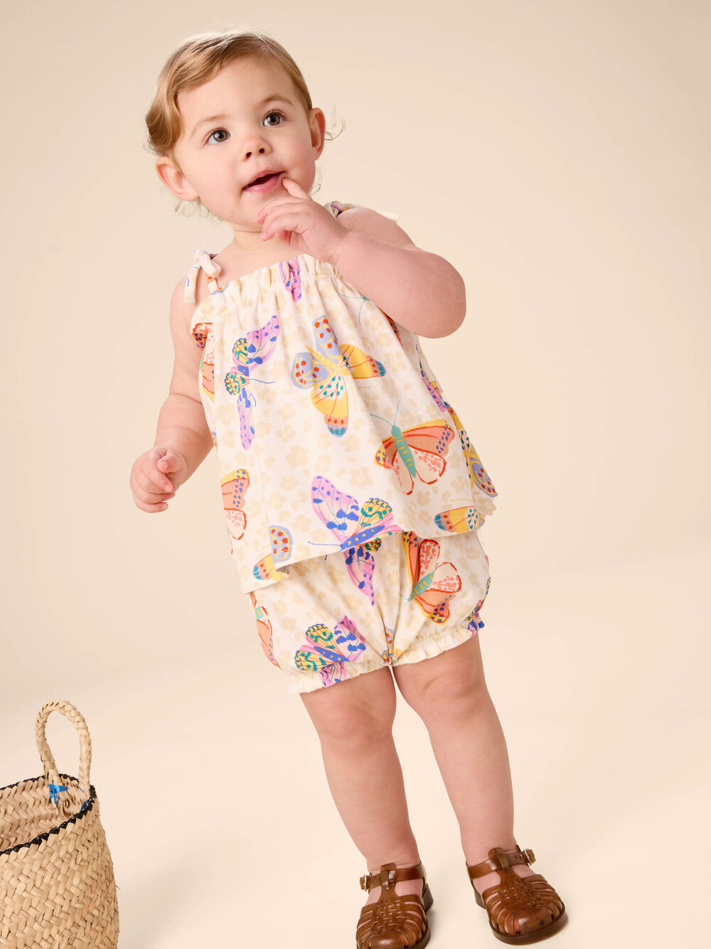 Tea Collection Tea Tie Shoulder Baby Set