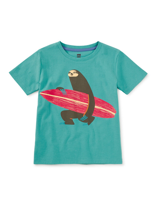 Tea Collection Tea Surfer Sloth Graphic Tee
