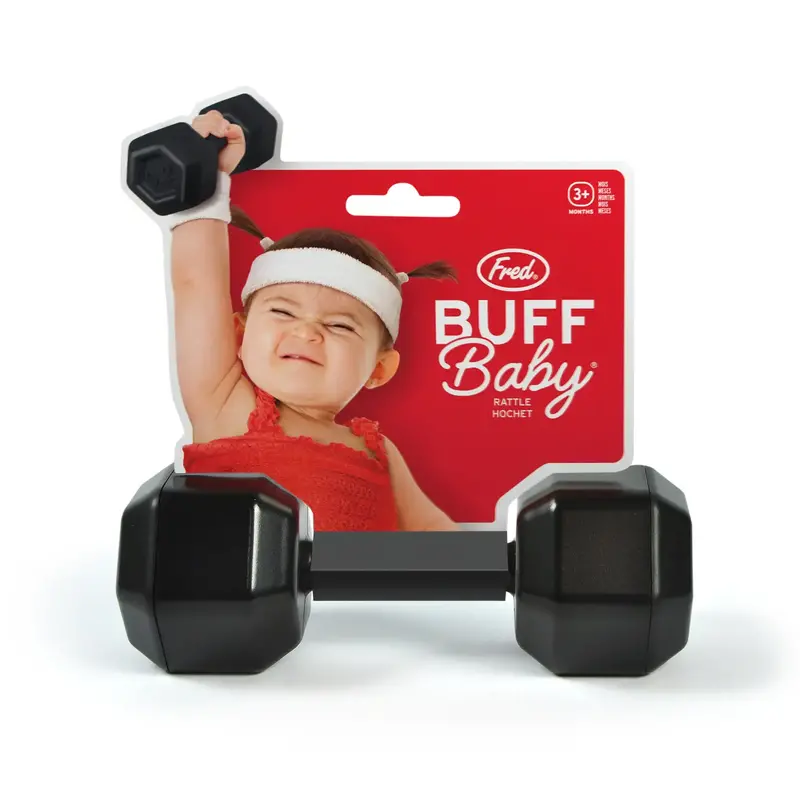 Fred & Friends Buff Baby - Dumbbell Rattle