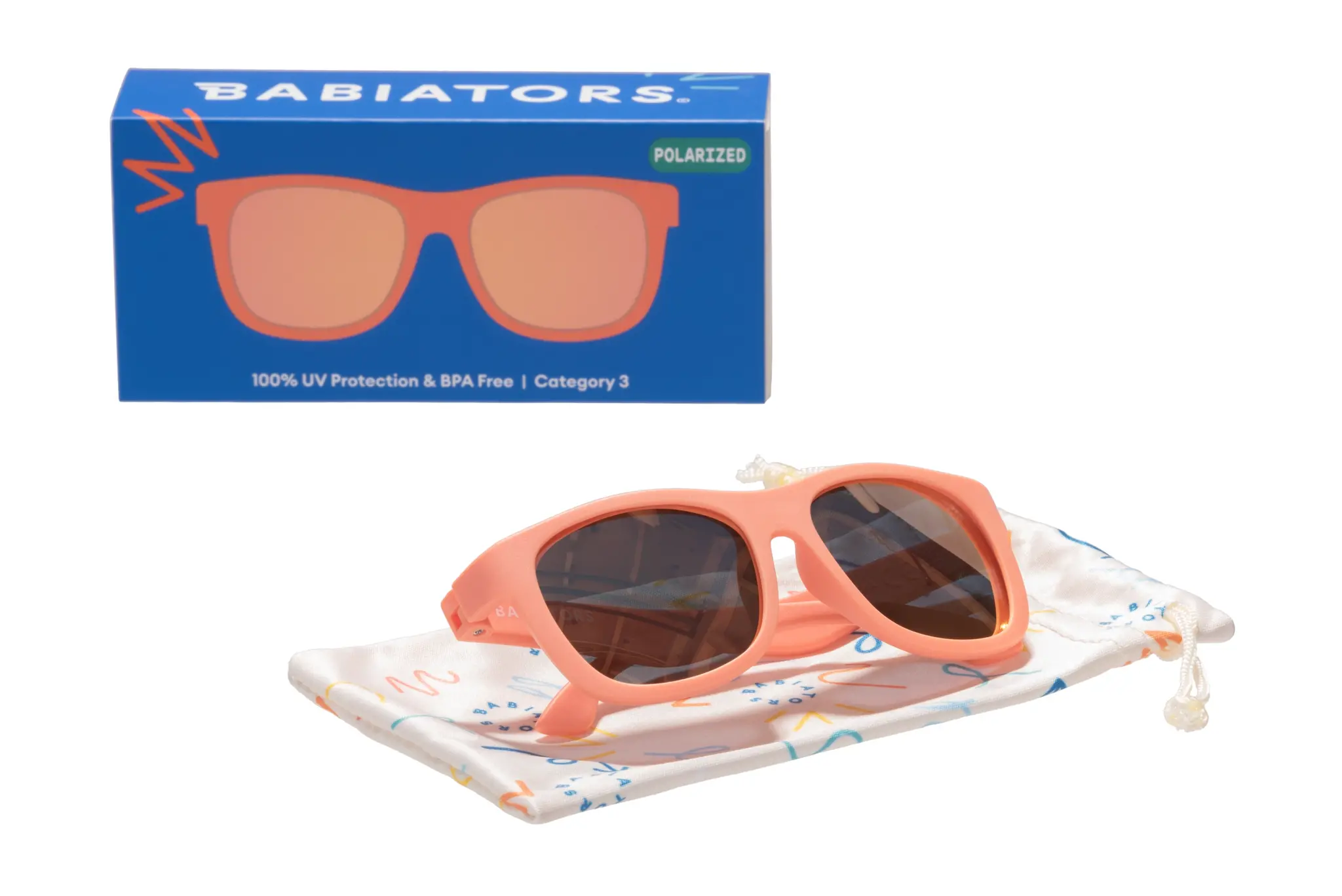 Babiators Babiators Perfect Papaya Polarized Kid Sunglasses w/ Peach Mirror Lens